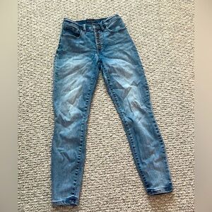 Women's Blue High-Waisted Jeans